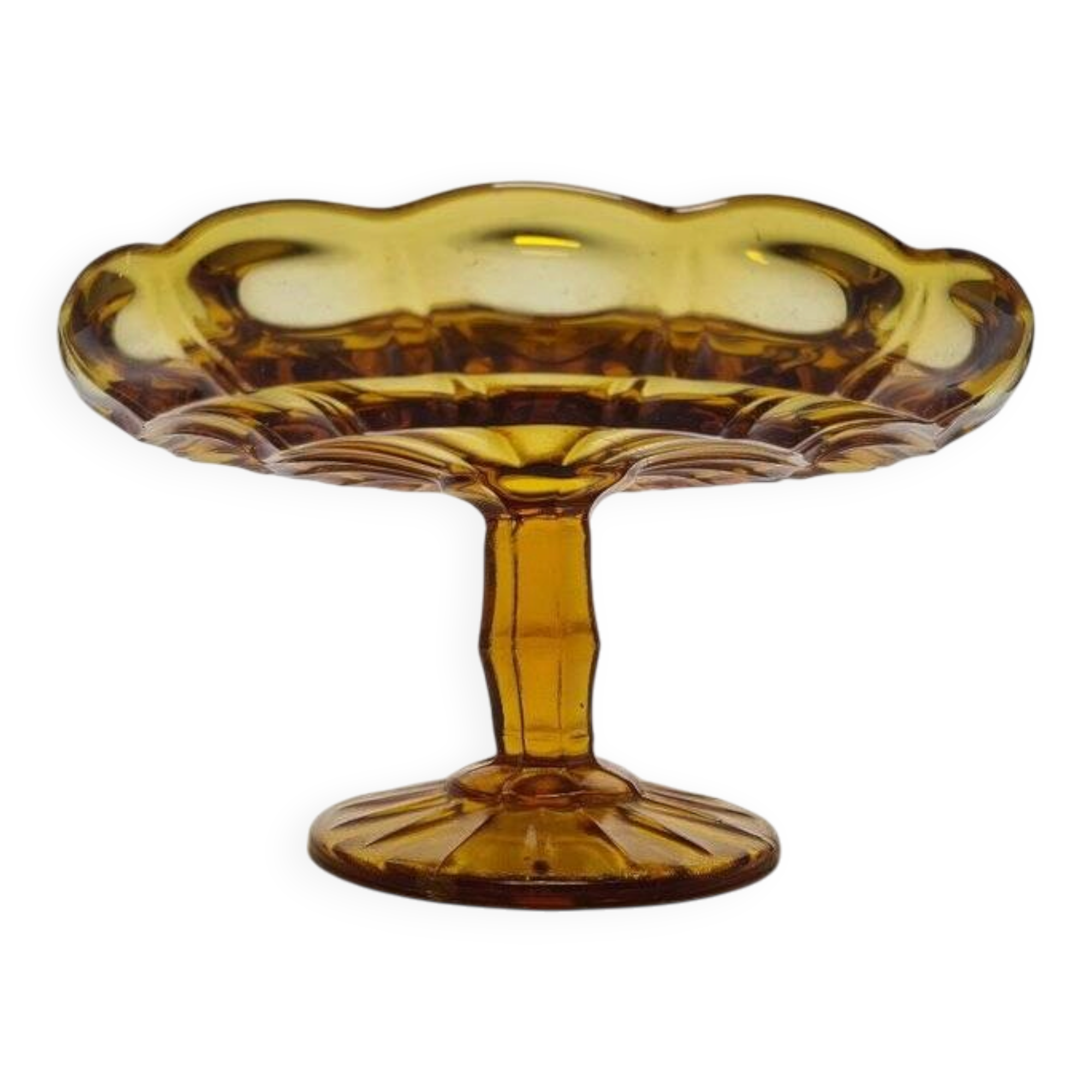 Cake bowl on stand from Ząbkowice Glassworks, 1970s