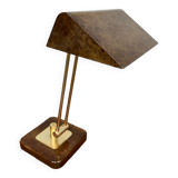 Vintage French brass and marble dessin desk lamp 1960