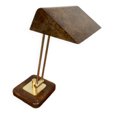 Vintage French brass and marble dessin desk lamp 1960