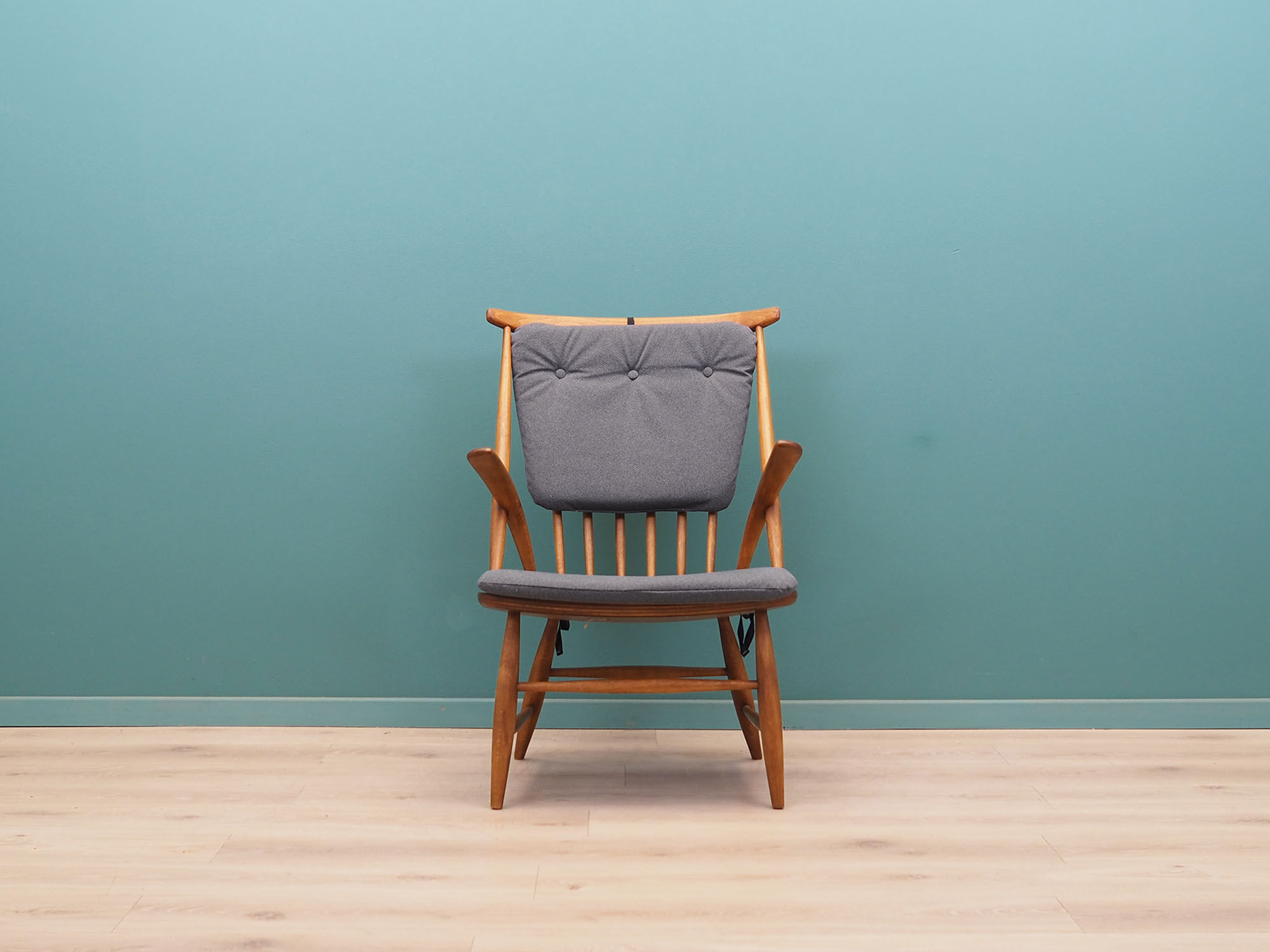 Chaise danoise en hêtre par  Illum Wikkelsø pour Niels Eilersen, années 1960