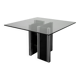 dining table wood glass 70