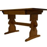 Vintage Pinewood Dining Table Desk with Drawer 60s Design