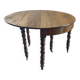 Beautiful antique half-moon table in walnut with its 4 extensions.