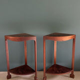 Pair of bedside tables, rosewood necks