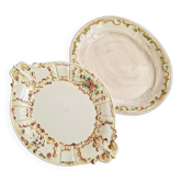 Vintage oval plate in orange, yellow, and green from Bassano in Italy.