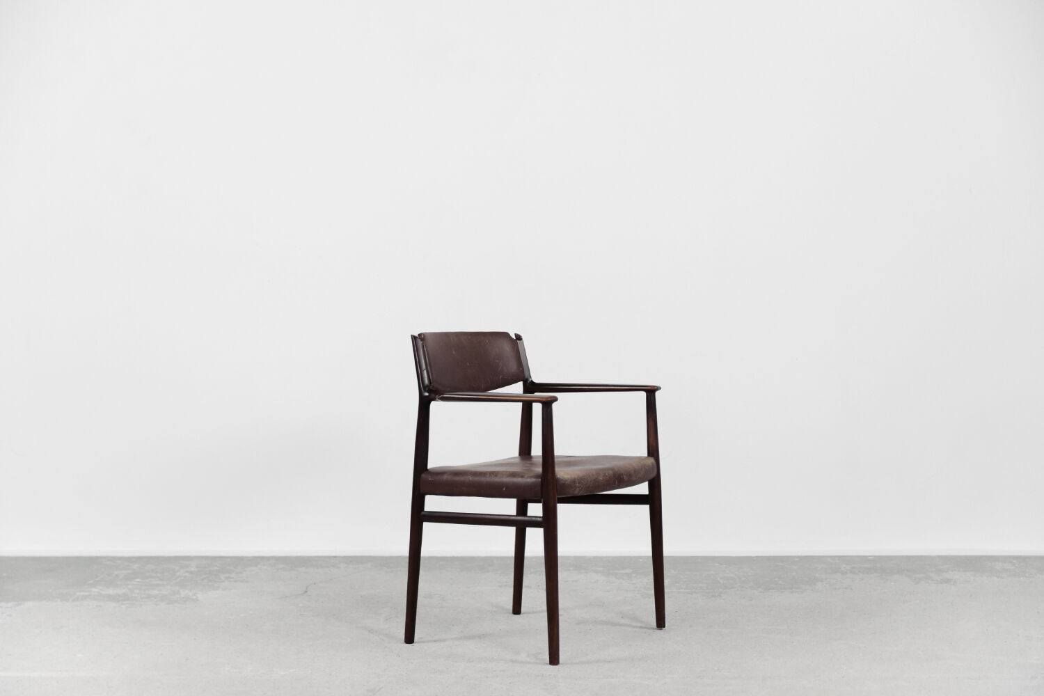 Brown leather executive chair by Arne Vodder, 1960