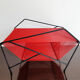 Vinyl record holder, vintage, metal and red scoubidou , rak 50s