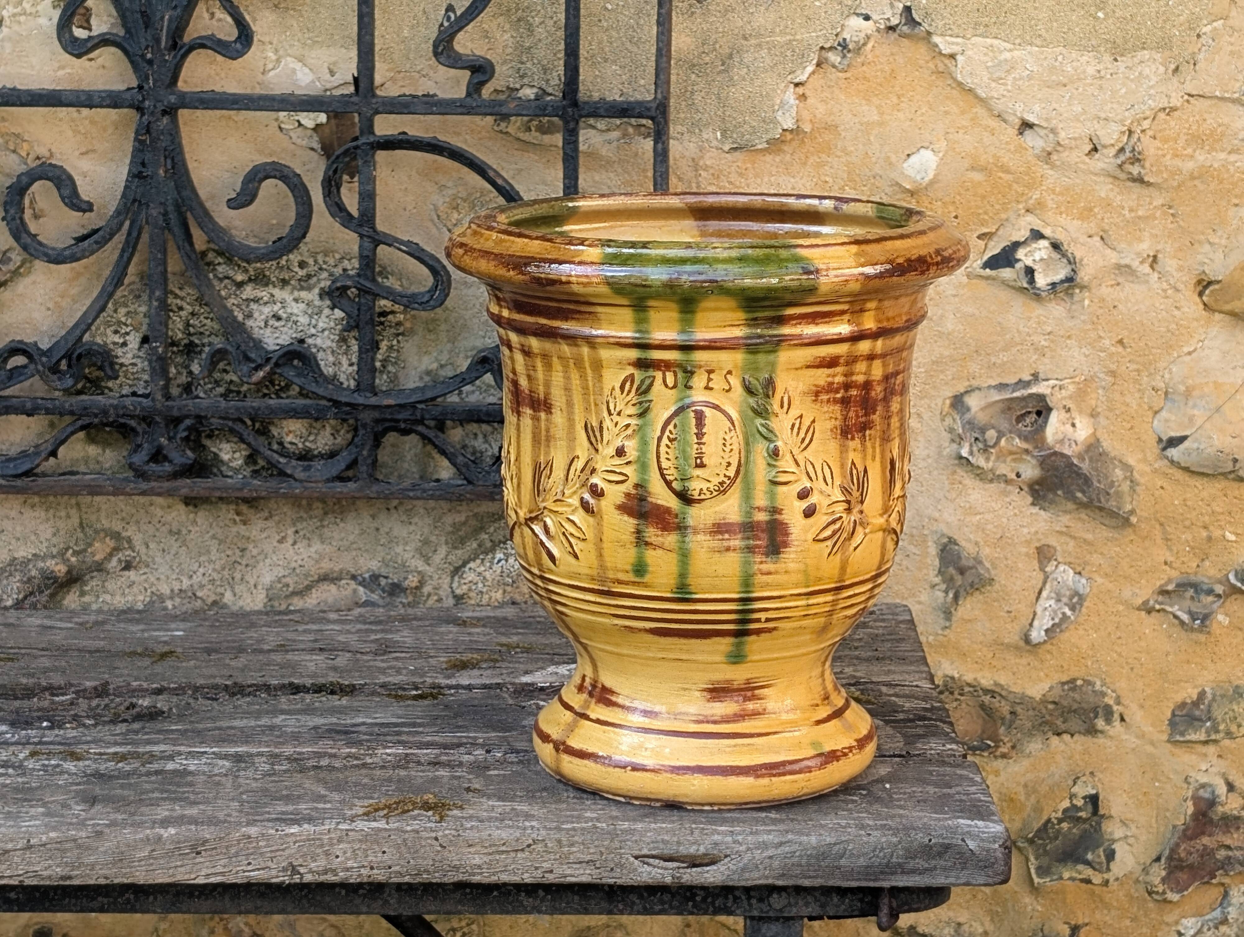 Uzes glazed earthenware planter