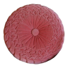 Round velvet cushion rosette braided pink vintage