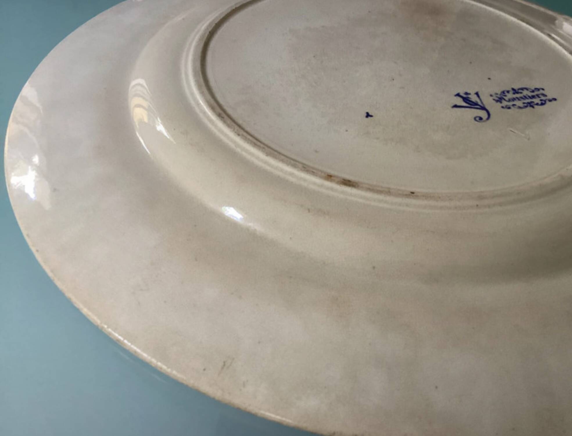 Antique Moustiers earthenware dish