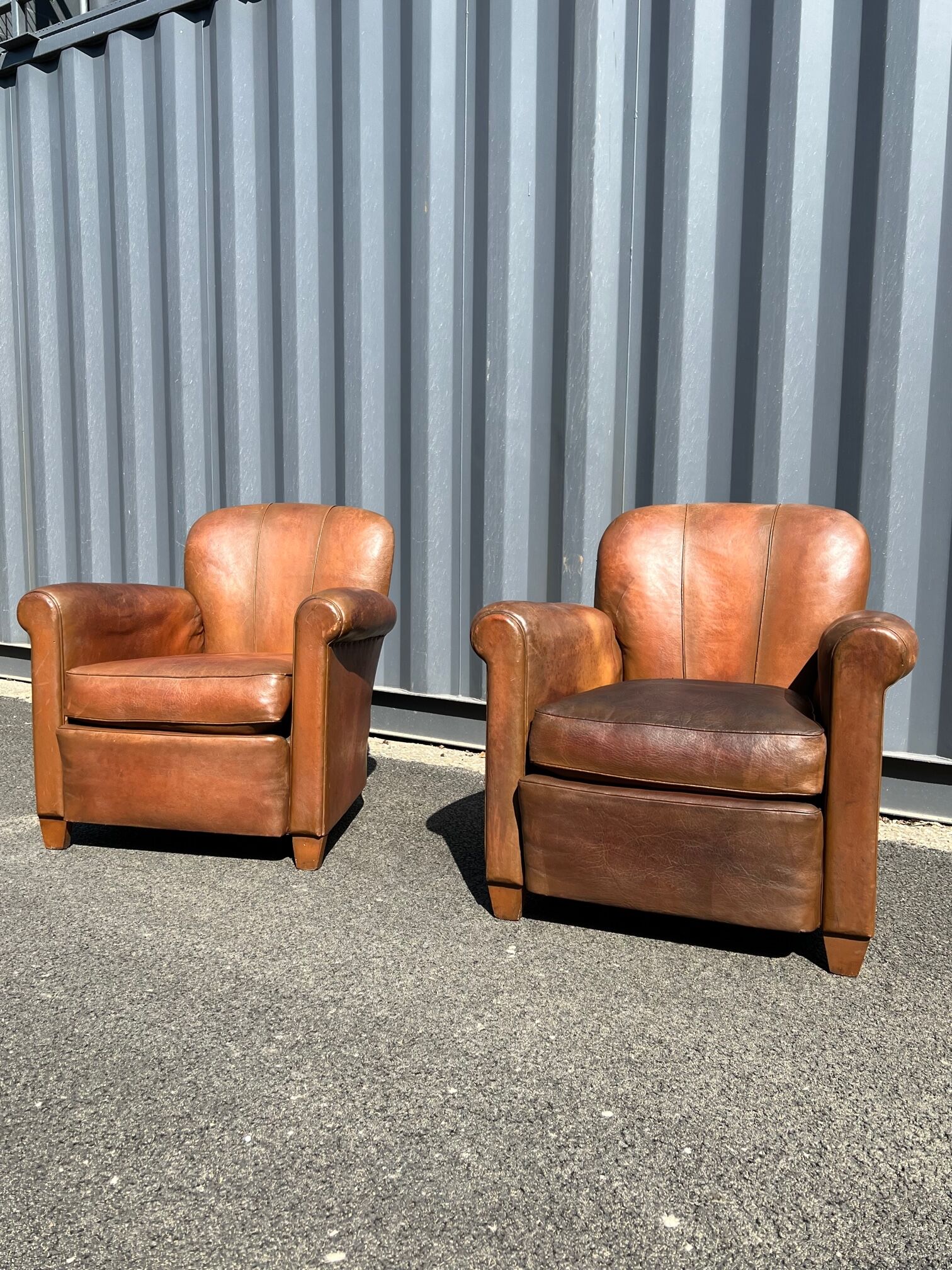 Leather clubs pair from the 1950s