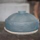 Blue glass lampshade, Art Deco pendant, vintage ceiling lamp.