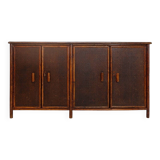 Rattan sideboard with bamboo handles - 1960s