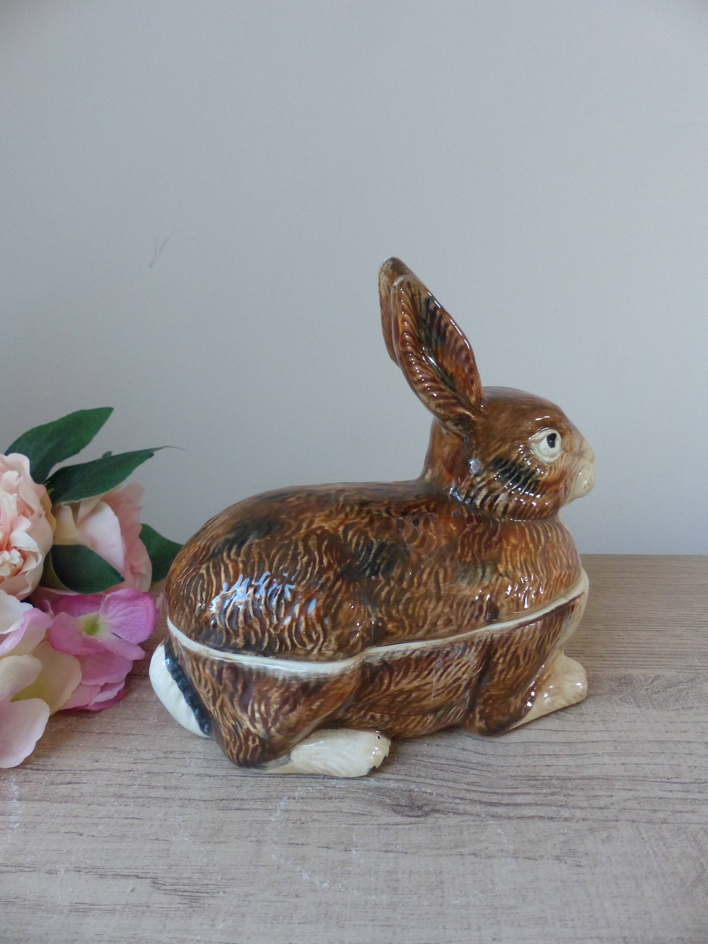 Old rabbit pie dish, ceramic terrine