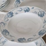 6 soup plates - Tircis model - Antique 82-piece Sarreguemines earthenware dinnerware set