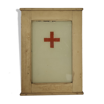 old wooden medicine cabinet, 1950s
