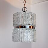 Lustre par Kaiser Leuchten en verre givré Allemagne 1960