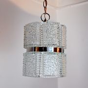 Chandelier by Kaiser Leuchten in frosted glass Germany 1960