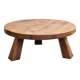 Vintage 1970s oak coffee table Brutalist Wabi-Sabi round