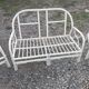 3 fauteuils blanc bambou osier avec coussins vintage