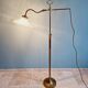 Brass and grooved glass floor lamp in Art Deco style