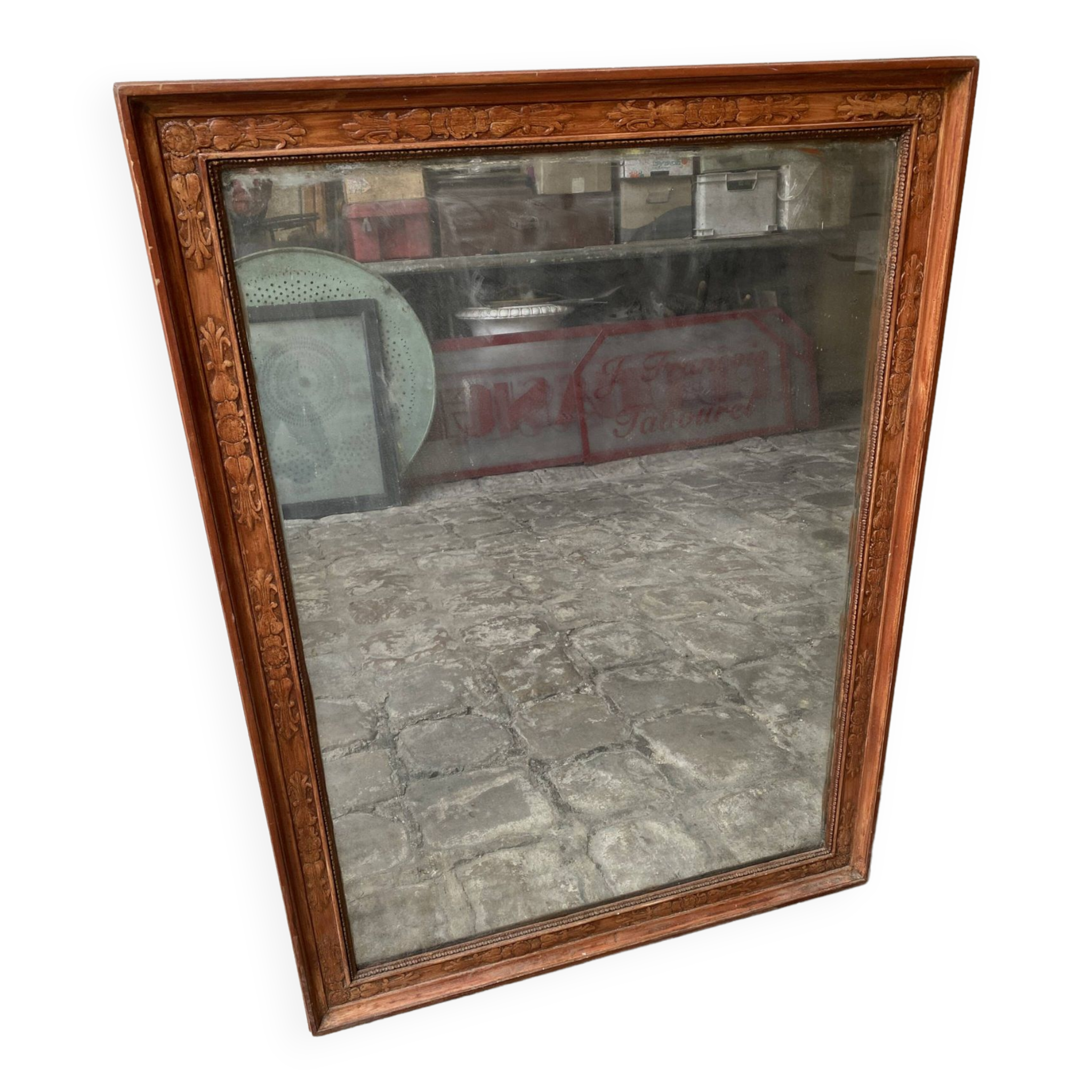 Miroir XIX/XX finition rouge