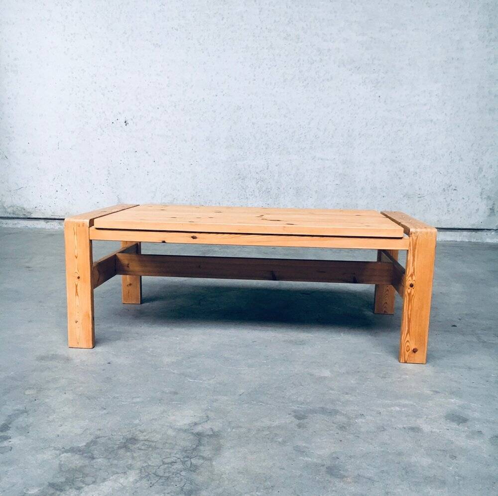 Scandinavian Modern Design Solid Pine Coffee Table, 1970s
