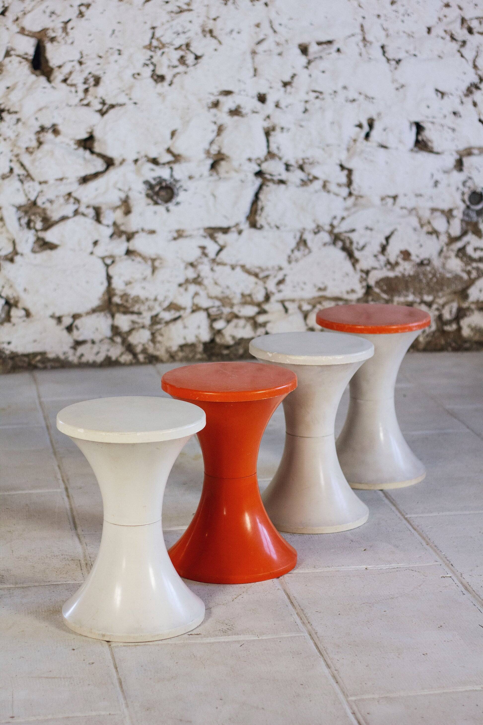 Set of 4 Tam Tam stools by Henri Massonnet for Stamp, 1970