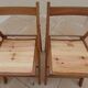 4 vintage varnished wooden chairs, folding tops, fully restored