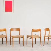 Set of 4 chairs model 75 in oak, Niels O. Møller, Denmark, 1950s