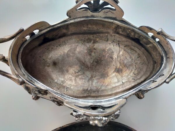 Jardinière en bronze argenté Art Nouveau