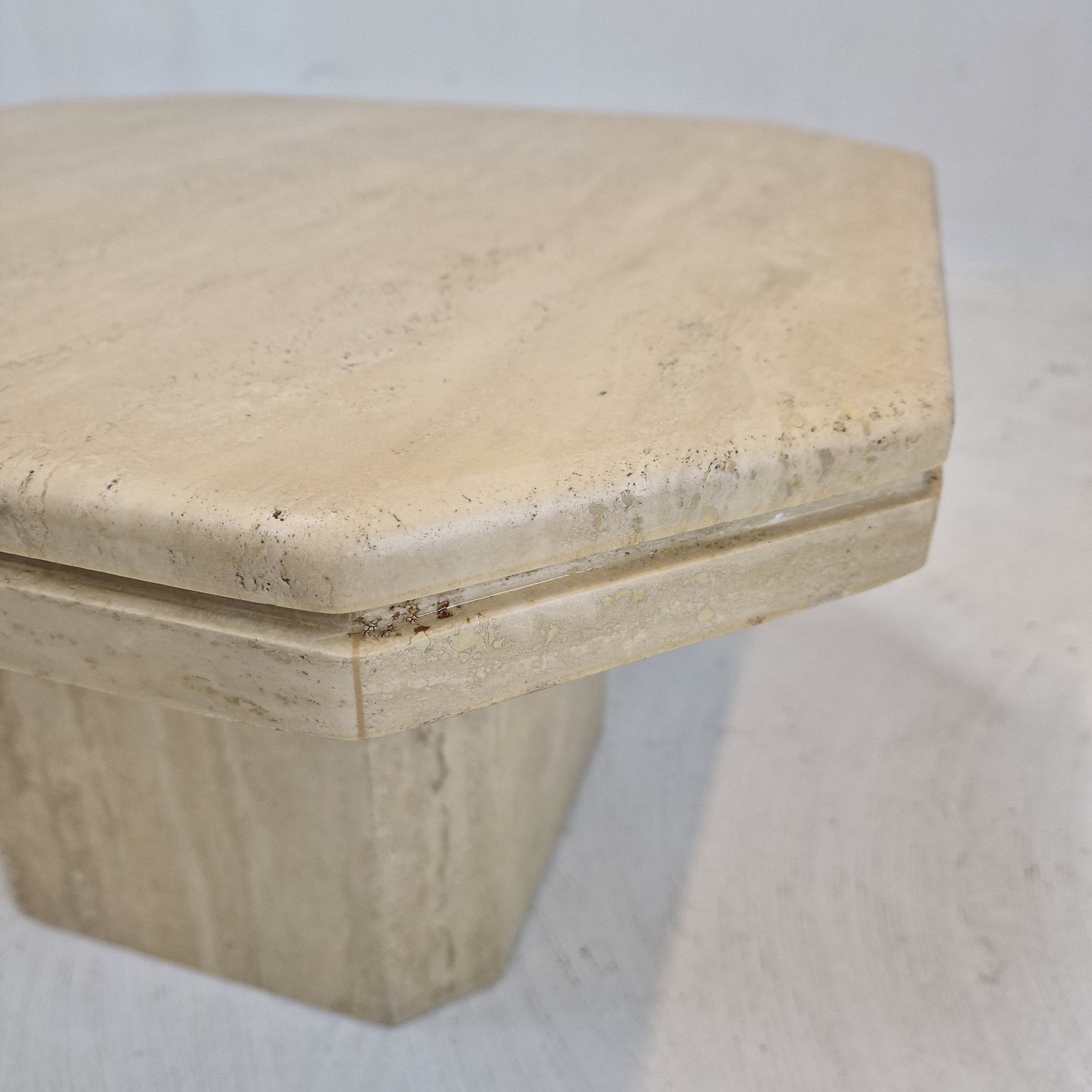 Side table in travertine, 1980s