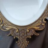 Miroir biseauté en laiton 16x26cm