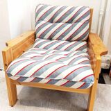 Scandinavian armchair in solid pine 1970
