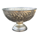 Large silver plated champagne cooler bowl on pedestal with grape