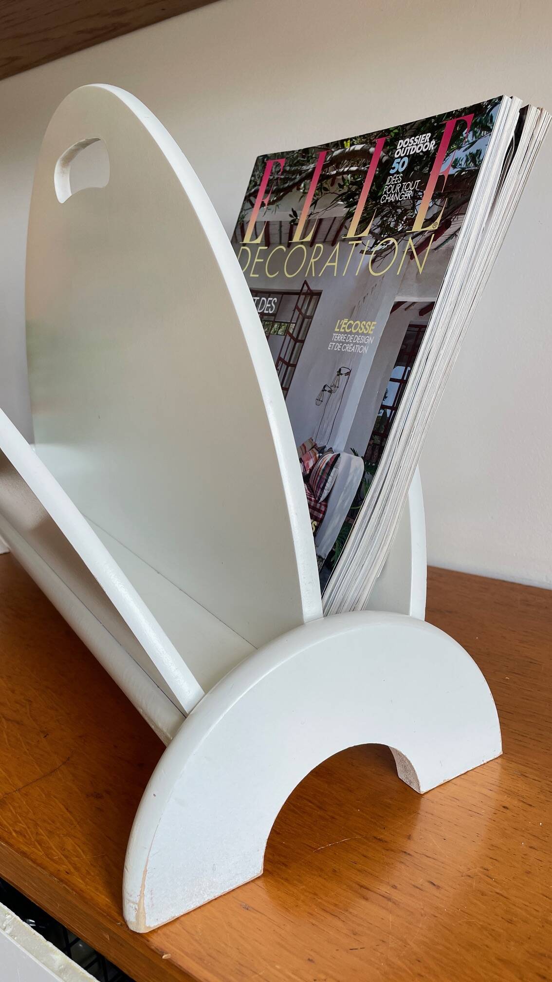 White Magazine Rack 1980s Design