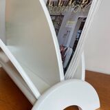 White Magazine Rack 1980s Design