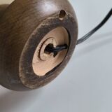 1950s turned wood table lamp