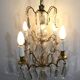 4 light bronze and crystal chandelier