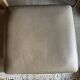 Madison pouf in leather, New York Dove, square 88x88cm, metal base.