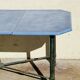 Table en fer forgé et pierre de lave émaillée