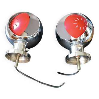 Two designer lamps without the eyeball base 1970