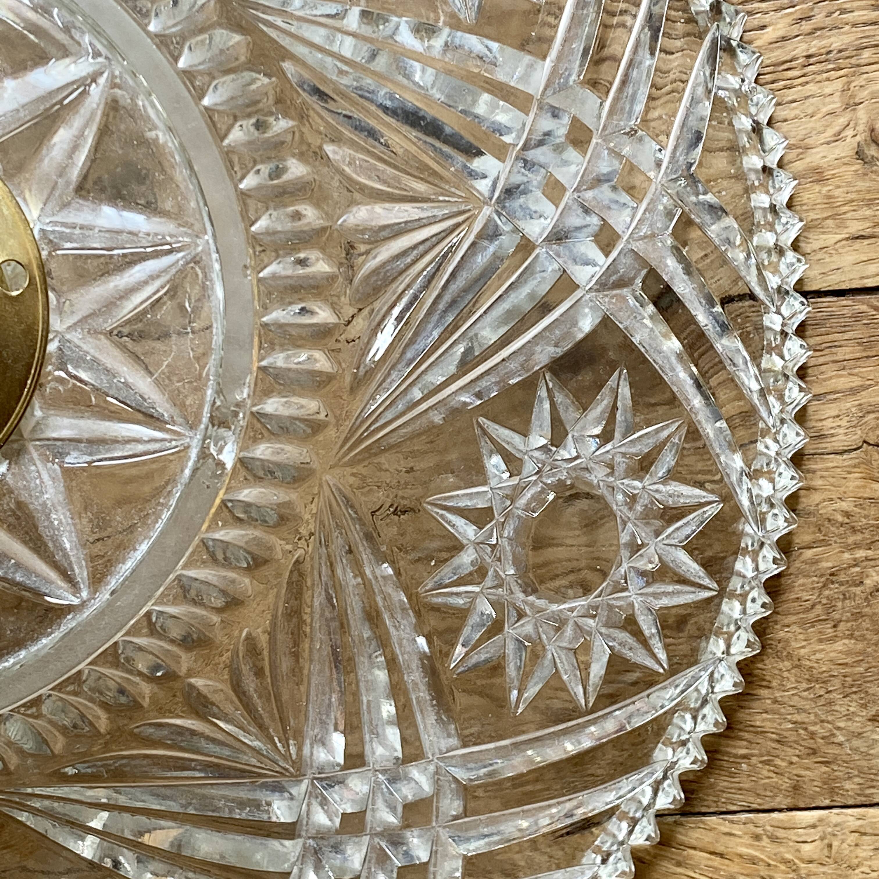 Suspension abat-jour vintage en verre - collection vaisselle -