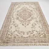 6x9 Beige & Brown Oriental Turkish Rug, 173x282Cm