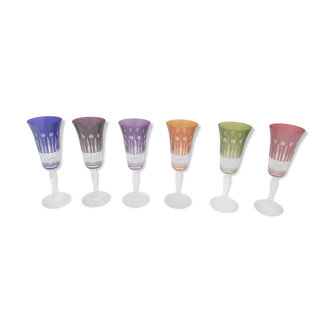 Lot of 6 champagne flutes lorraine cristallery