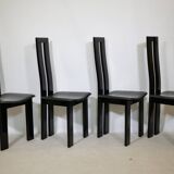 Postmodern Black Dining Chairs by Pietro Costantini, Set of 4, 1970s