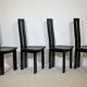Postmodern Black Dining Chairs by Pietro Costantini, Set of 4, 1970s