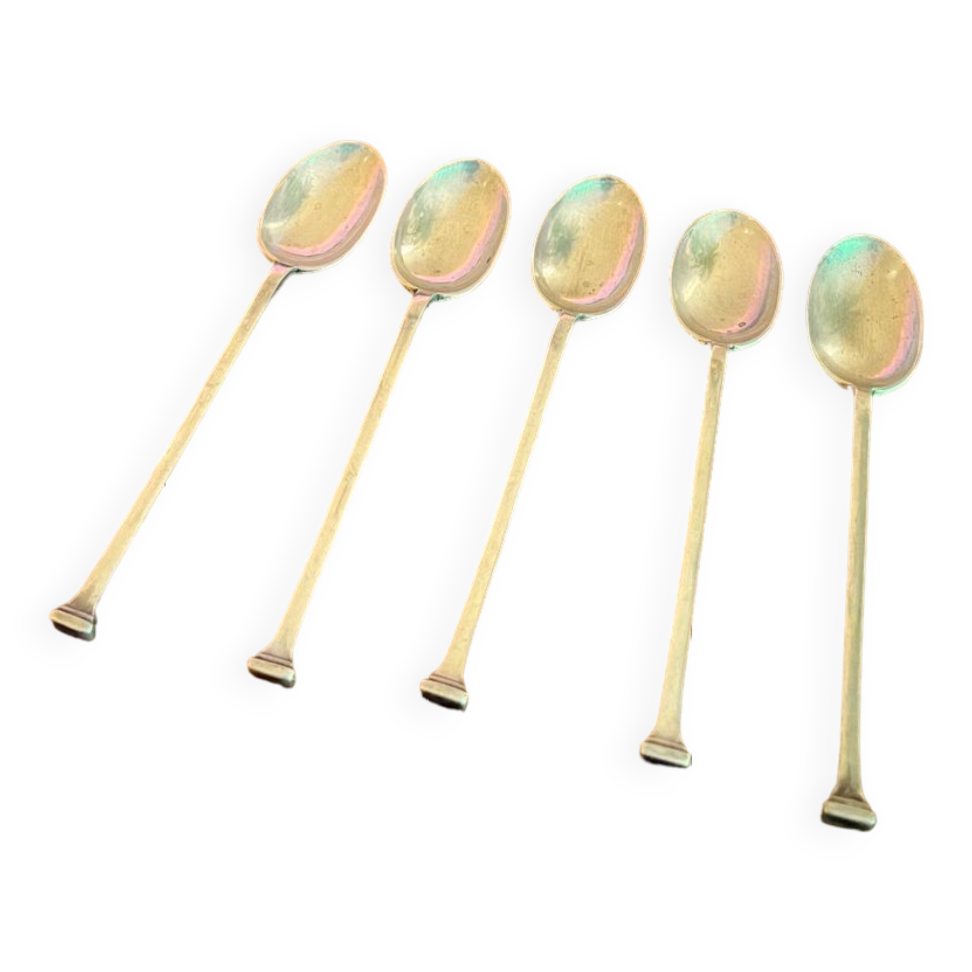 Lot 5 cuillères café argent massif anglais