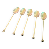 Lot of 5 solid English silver coffee spoons