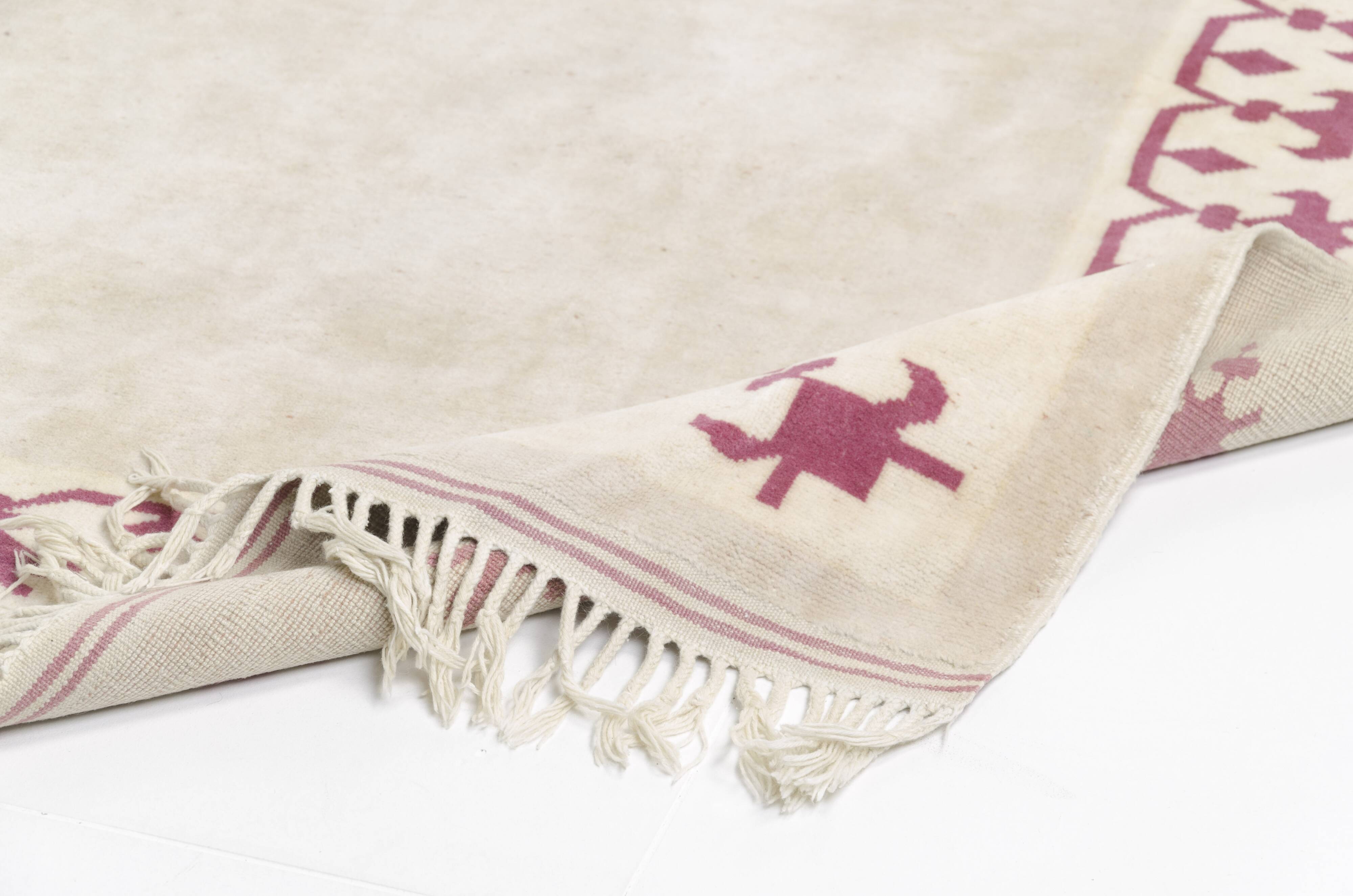 Oushak Handknotted Beige Rug-3600